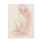 Minimal Blush Line Figure Wall Art & Canvas Print