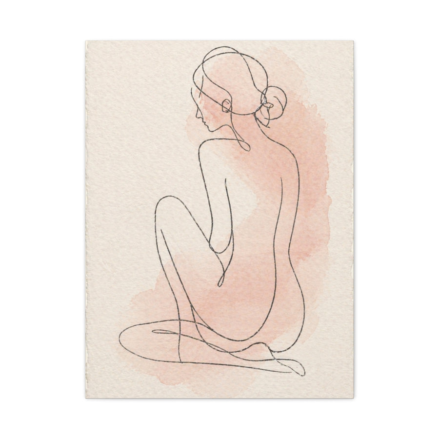 Minimal Blush Line Figure Wall Art & Canvas Print