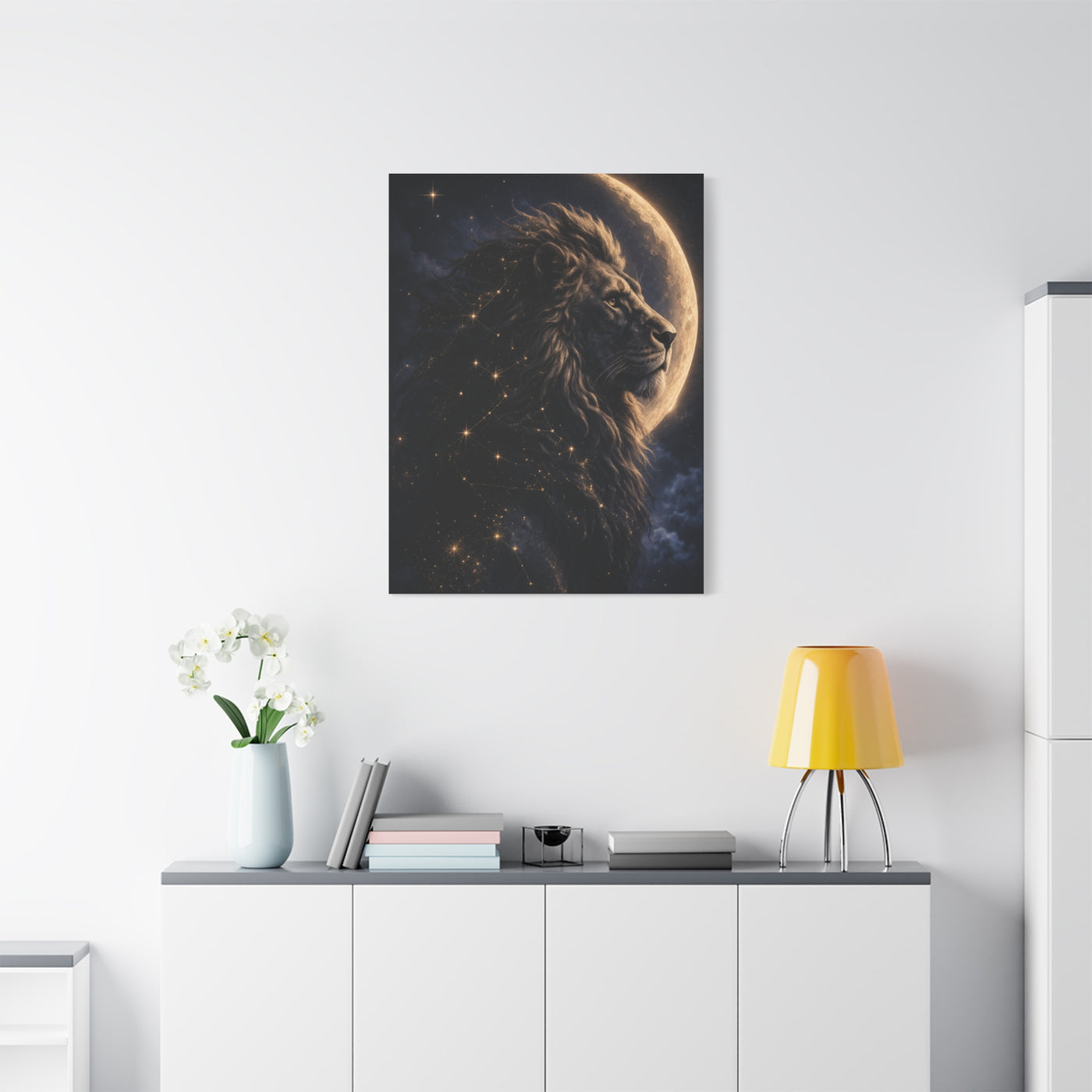 Celestial Lion Moon Constellation Wall Art & Canvas Print