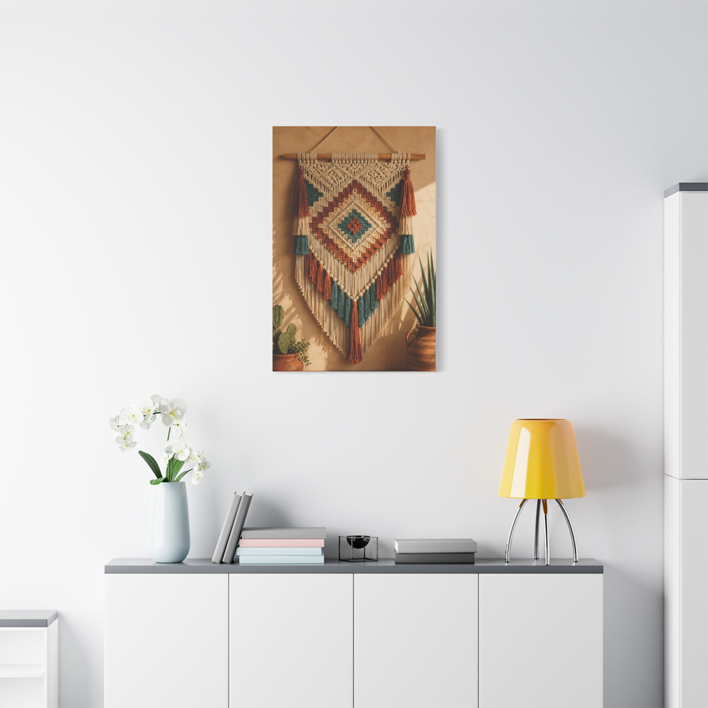 Southwestern Macrame Textile Wall Art & Canvas Print