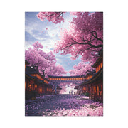 Cherry Blossom Street Wall Art & Canvas Print