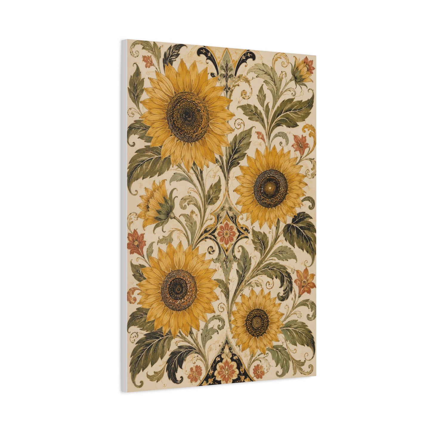 Ornate Floral Sunflower Tapestry Wall Art & Canvas Print