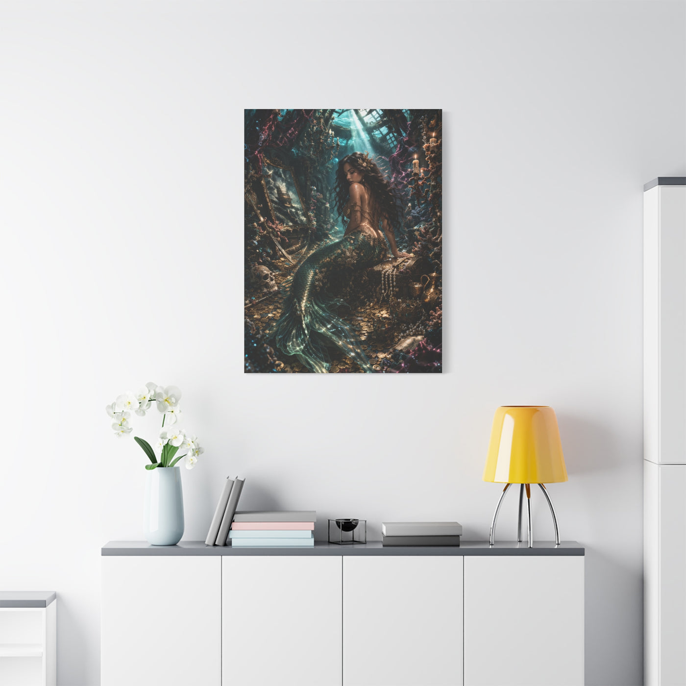 Sunken Treasure Mermaid Chamber Wall Art & Canvas Print