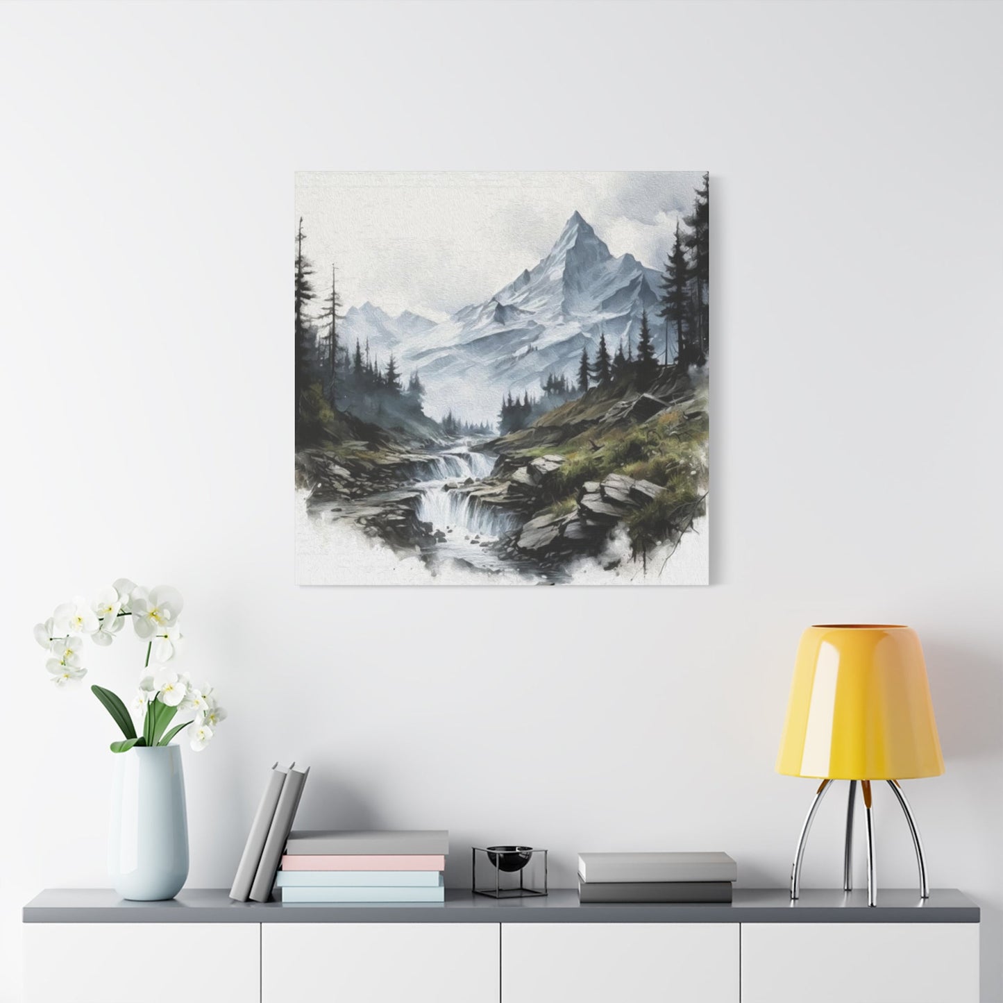 River flowing from Mountains Wall Art & Canvas Prints