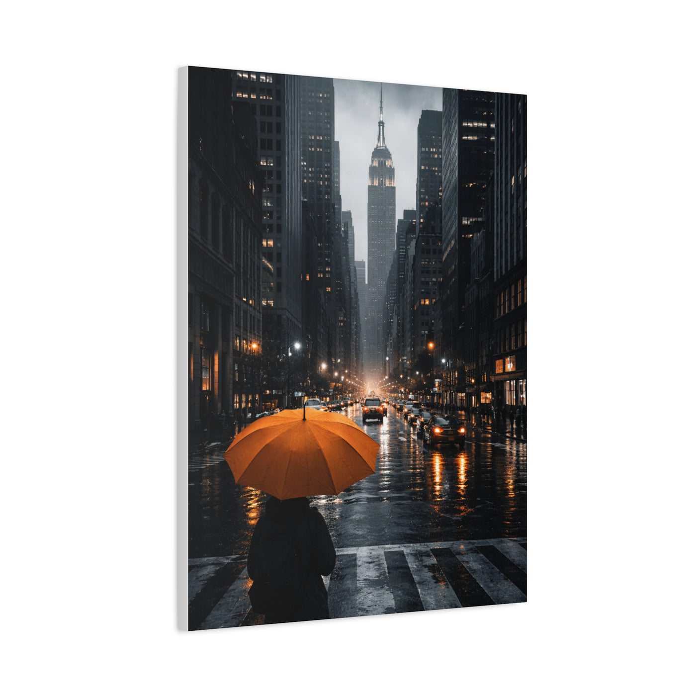 City Rain Reflection Wall Art & Canvas Print