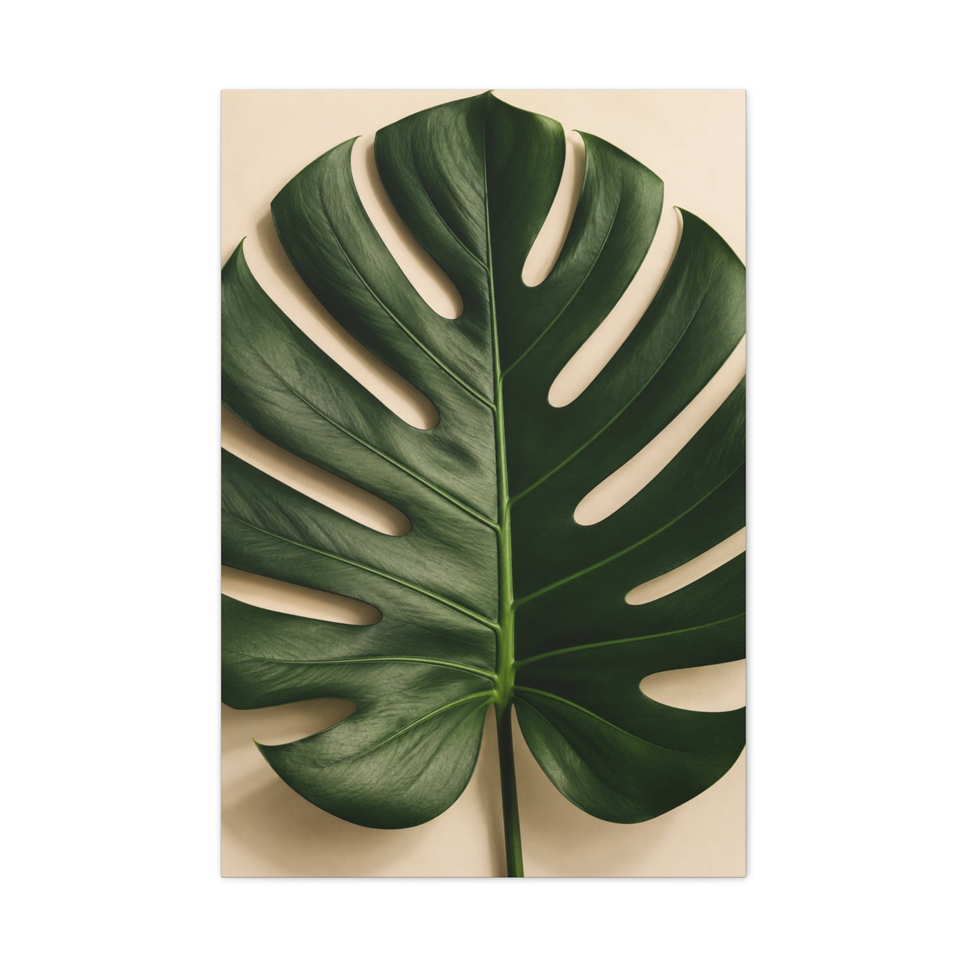 Minimal Monstera Leaf Botanical Tropical Wall Art & Canvas Print
