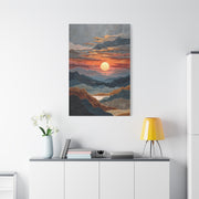 Layered Desert Sunset Abstract Landscape Wall Art & Canvas Print