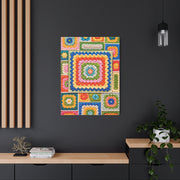 Granny-Square Concentric Abstraction Wall Art & Canvas Print