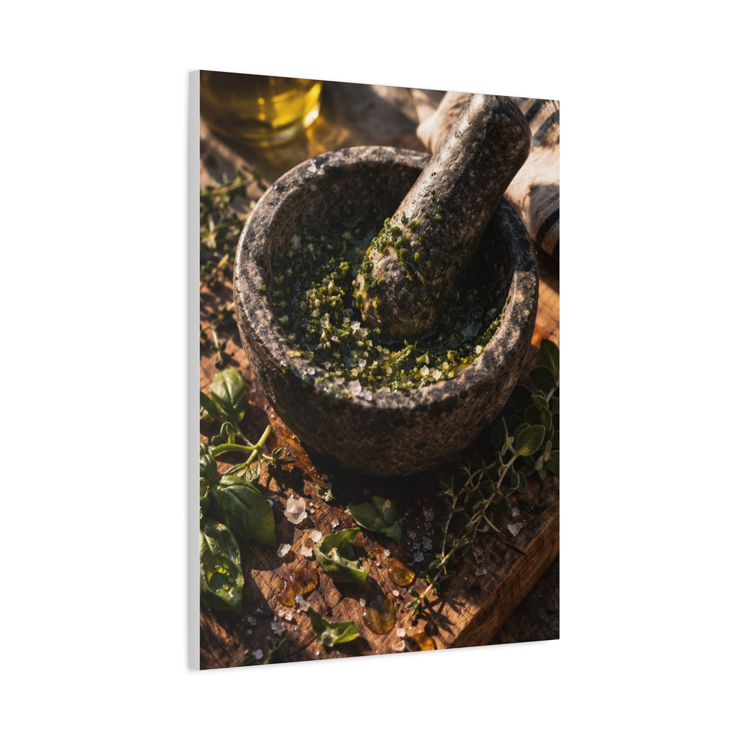 Rustic Herb Mortar and Pestle Wall Art & Canvas Print
