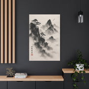 Japanese Sumi-e Misty Peaks Wall Art & Canvas Print