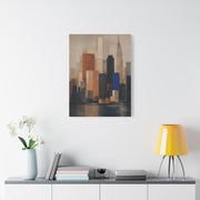 Modern Color Block Skyline Reflection Wall Art & Canvas Print