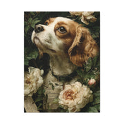 Cavalier King Charles Spaniel Rose Garden Portrait Wall Art & Canvas Print