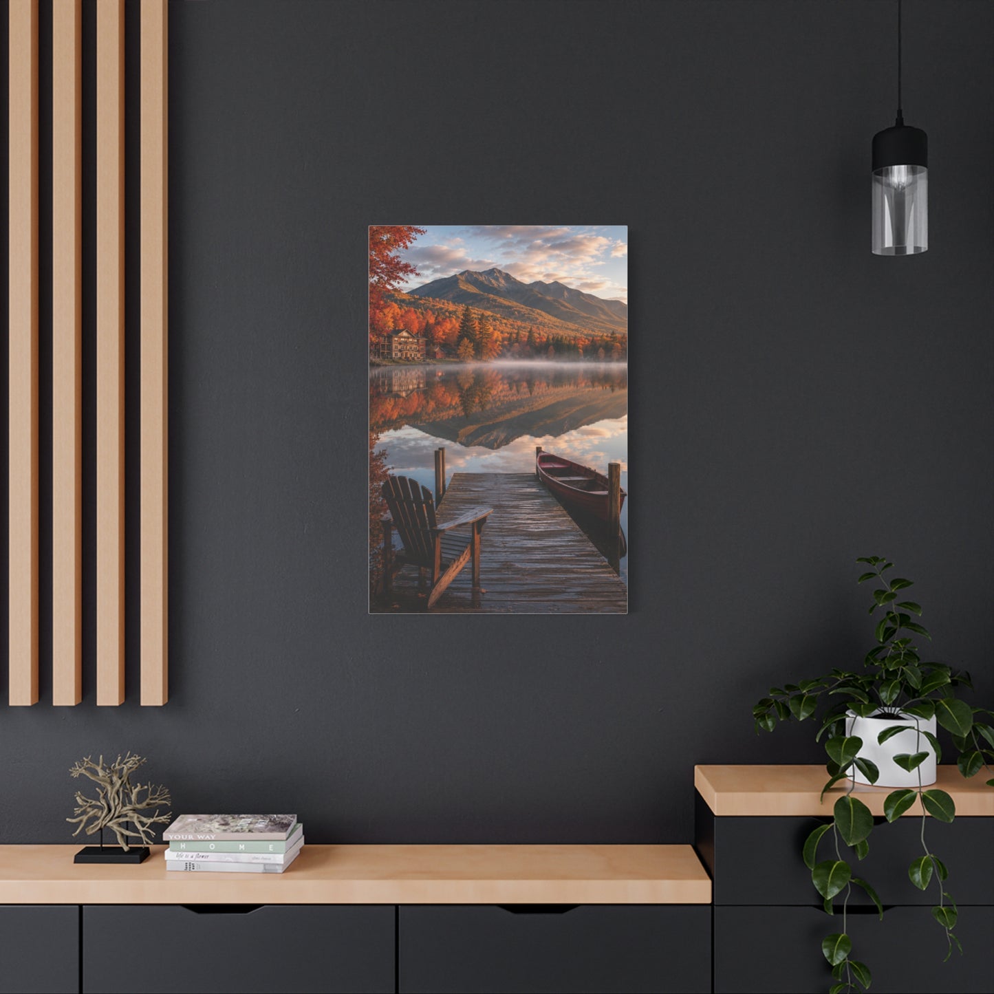 Adirondack Mirror Lake Autumn Wall Art & Canvas Print