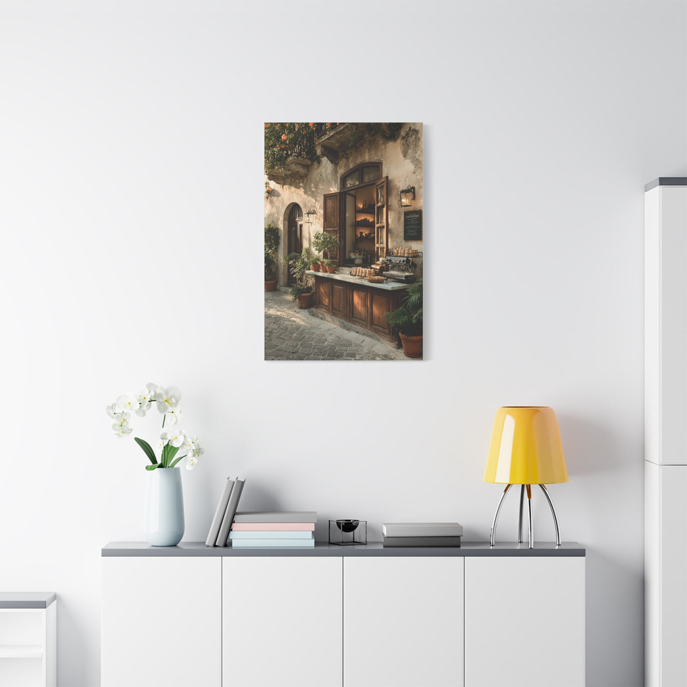 Rustic Italian Café Courtyard Wall Art & Canvas Print