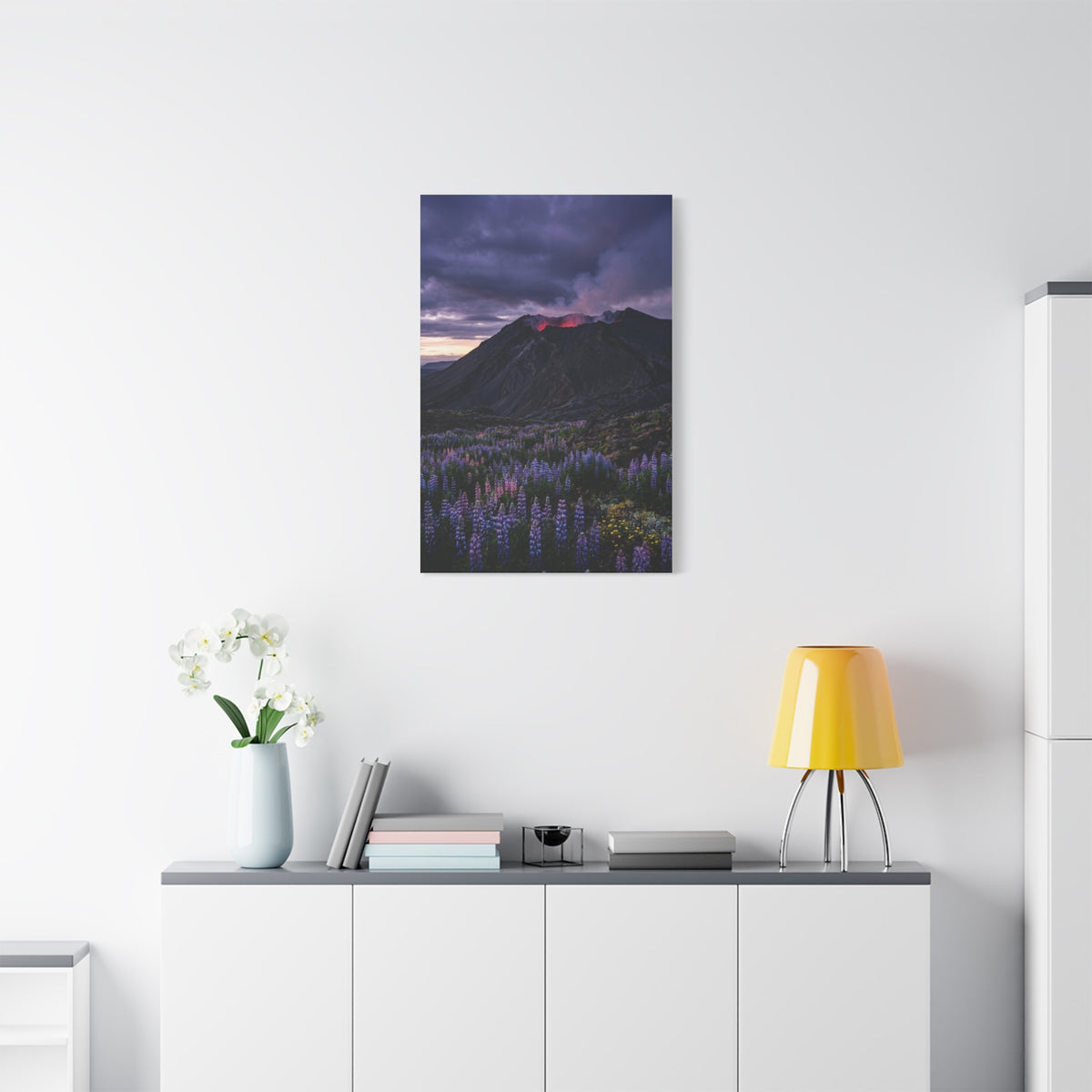 Volcanic Twilight & Wild Lupines Wall Art & Canvas Print