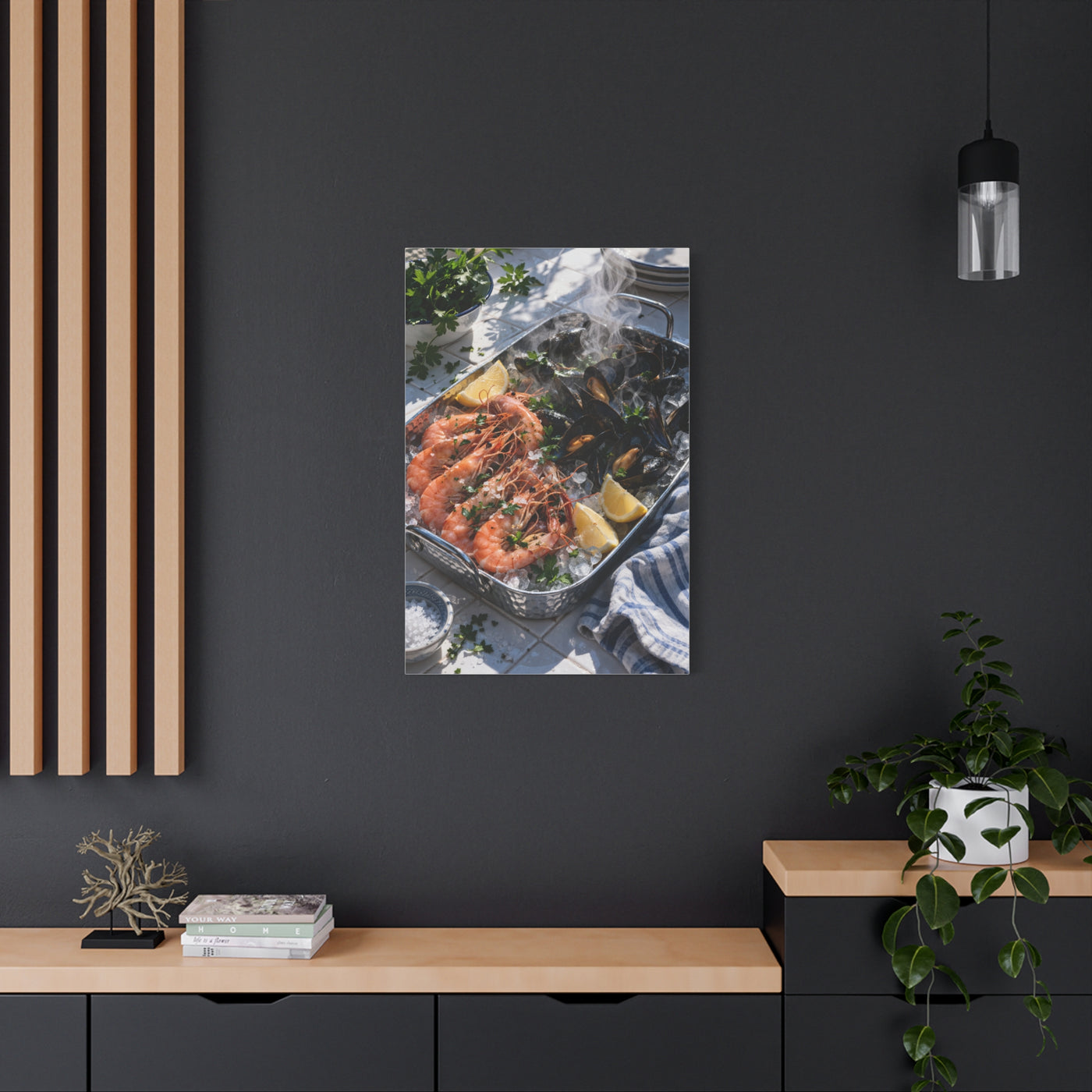 Mediterranean Seafood Kitchen Still Life Wall Art & Canvas Print