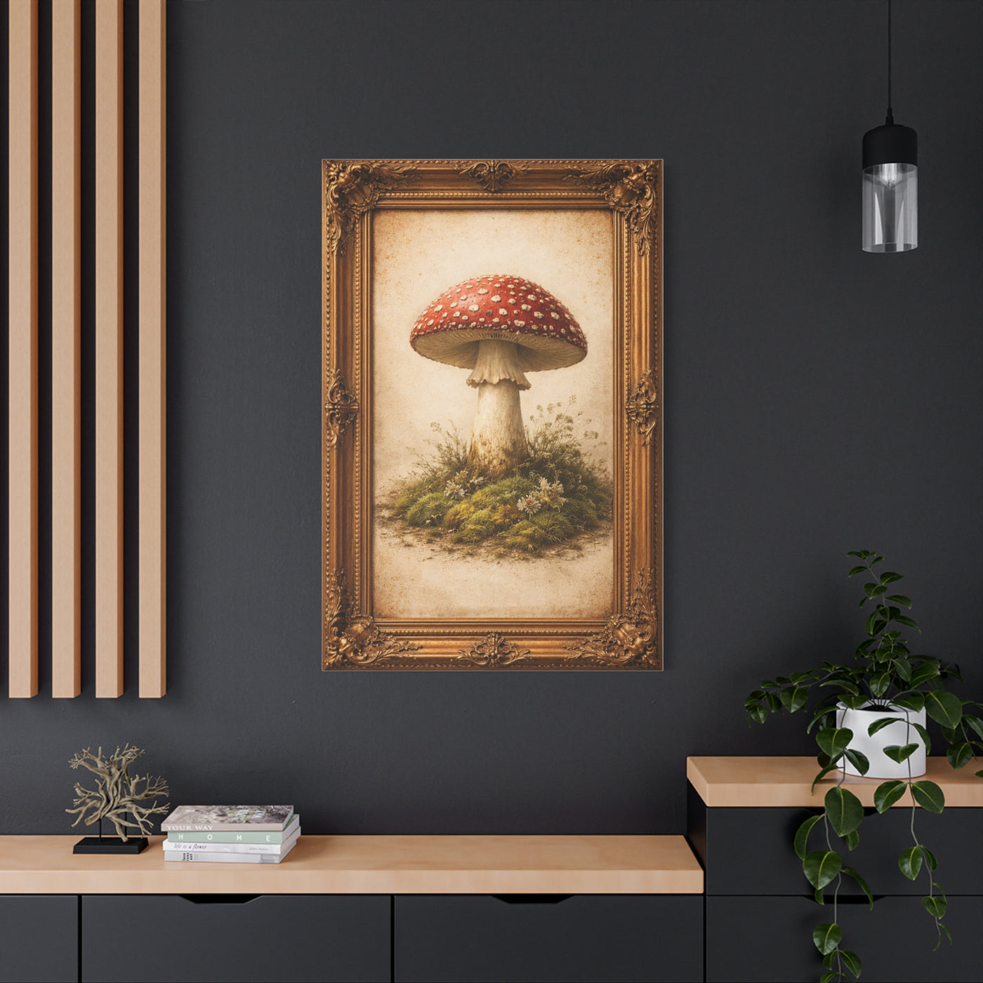 Antique Gold-Framed Amanita Portrait Wall Art & Canvas Print