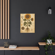 Vintage Botanical Sunflower Study Wall Art & Canvas Print