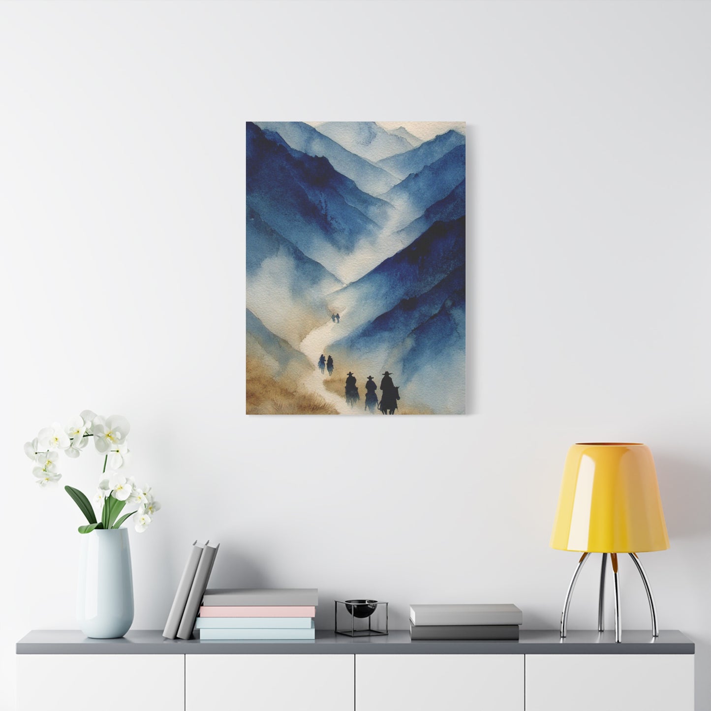 Misty Mountain Riders Watercolor Wall Art & Canvas Print