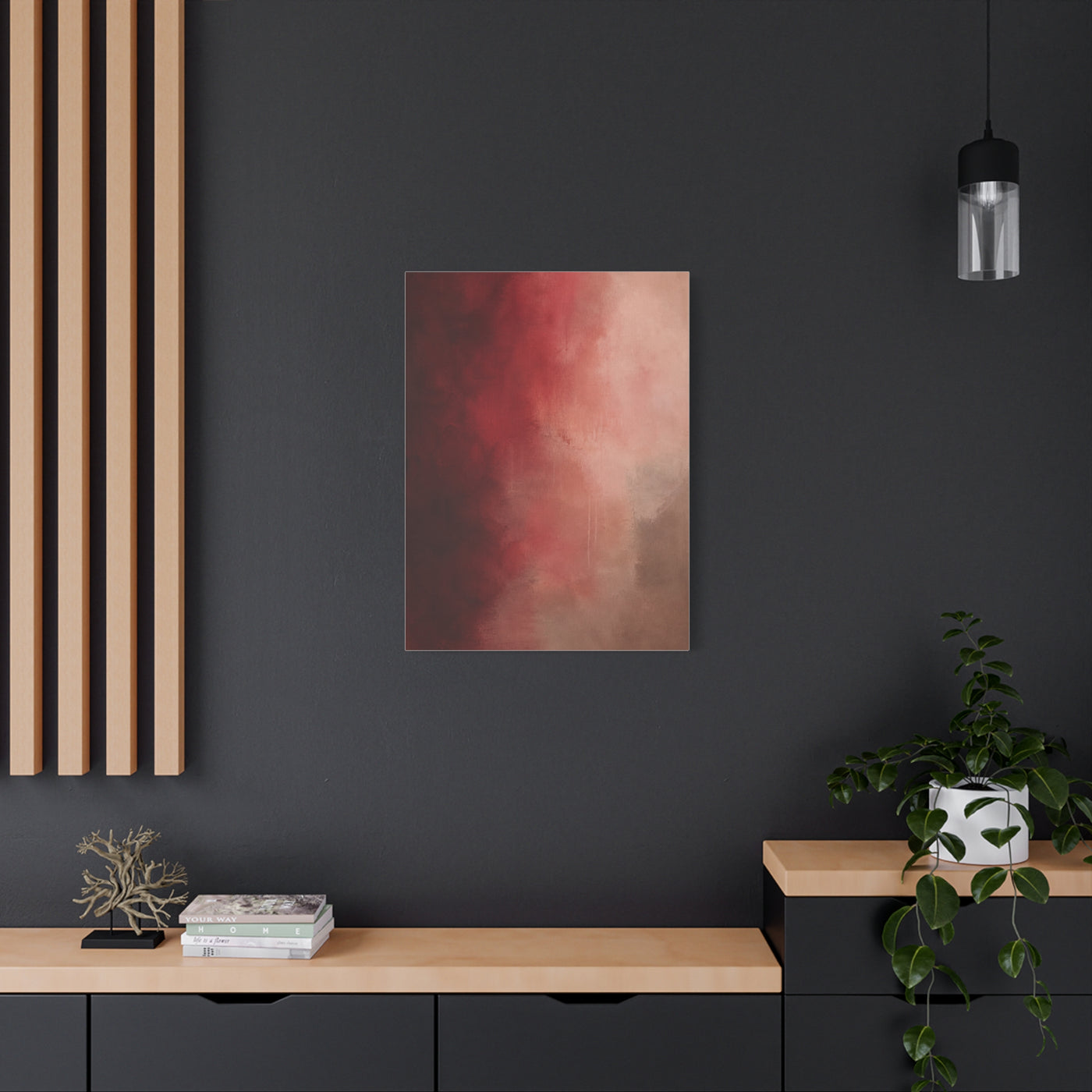 Burgundy Blush Color Field Abstraction Wall Art & Canvas Print