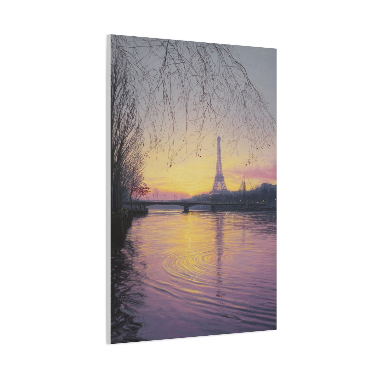 Paris Sunrise Eiffel Tower Reflection Wall Art & Canvas Print