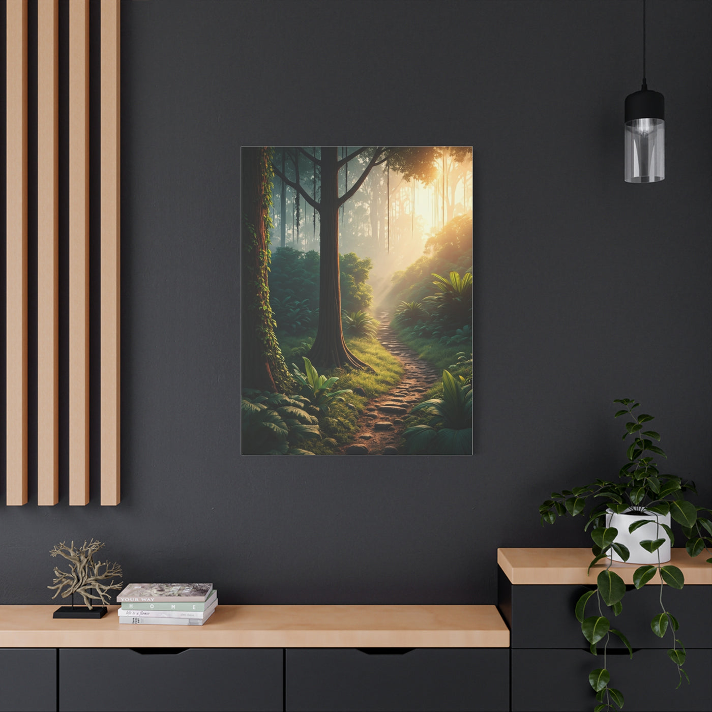 Sunlit Forest Path Enchantment Wall Art & Canvas Prints