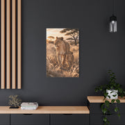 Lioness and Cub Golden Walk Wall Art & Canvas Print