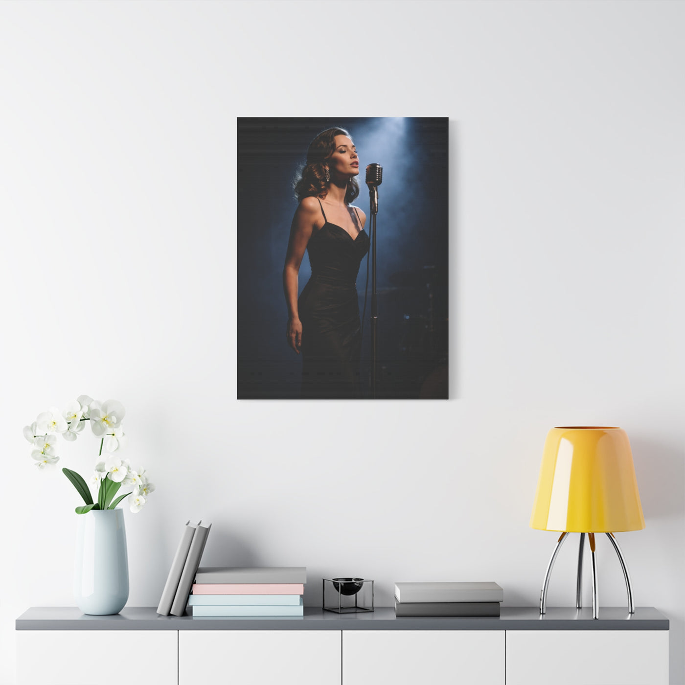 Jazz Vocalist Spotlight Elegance Wall Art & Canvas Print