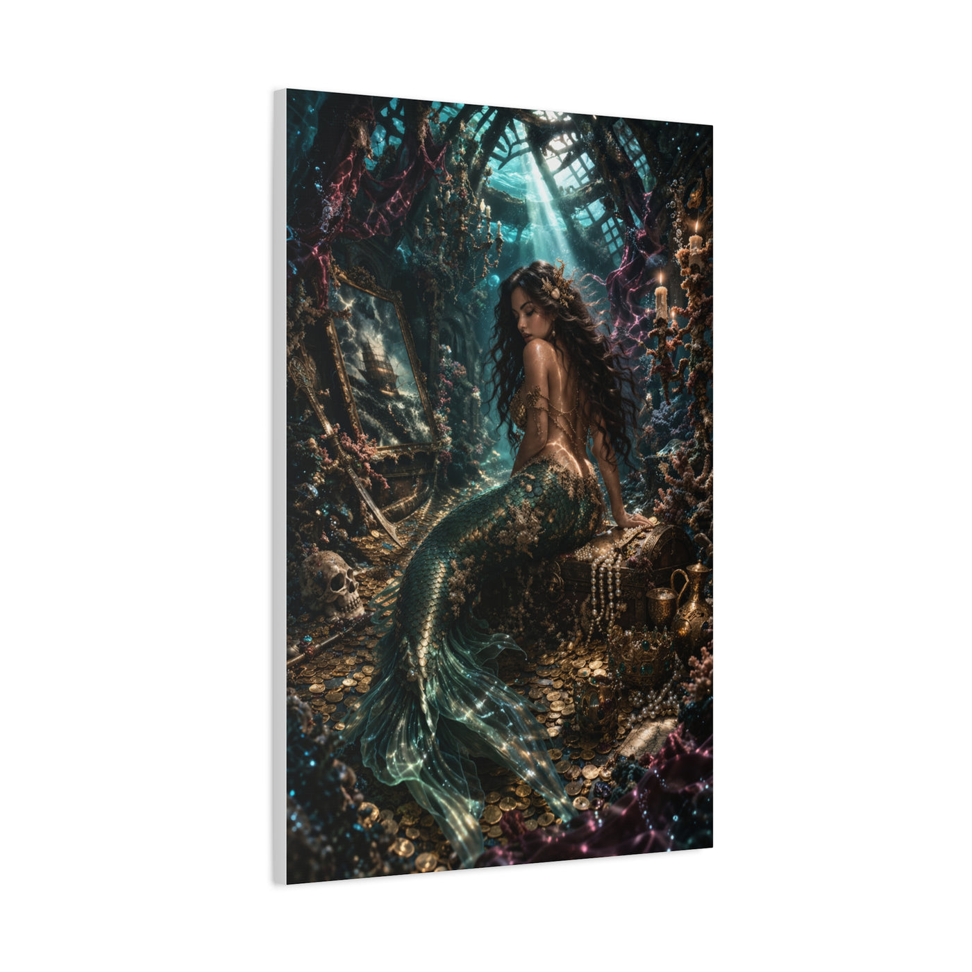 Sunken Treasure Mermaid Chamber Wall Art & Canvas Print