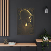 Golden Deco Profile Woman Wall Art & Canvas Prints