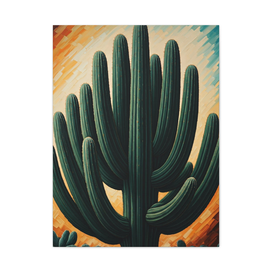 Textured Desert Saguaro Illustration Wall Art & Canvas Prints