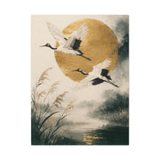 Golden Crane Serenity Wall Art & Canvas Print