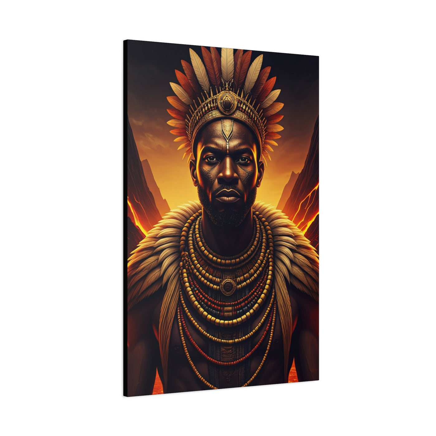 Sunfire Tribal King Portrait Wall Art & Canvas Prints