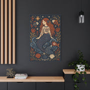 Scandinavian Folk Mermaid Charm Wall Art & Canvas Print