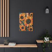 Rustic Color-Wash Sunflower Panel Wall Art & Canvas Print