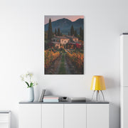 Tuscan Vineyard Autumn Villa Wall Art & Canvas Print