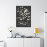 Moon Lasso Cowgirl Night Scene Wall Art & Canvas Print