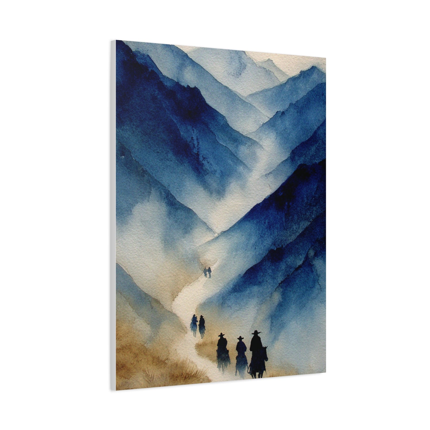 Misty Mountain Riders Watercolor Wall Art & Canvas Print