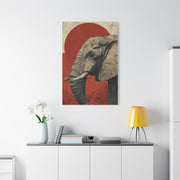 Minimal Boho Elephant Line Portrait Wall Art & Canvas Print