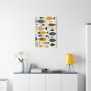 Scandinavian Abstract Fish Pattern Composition Wall Art & Canvas Print