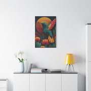 Mexican Hummingbird Sun Disc Folk Wall Art & Canvas Print
