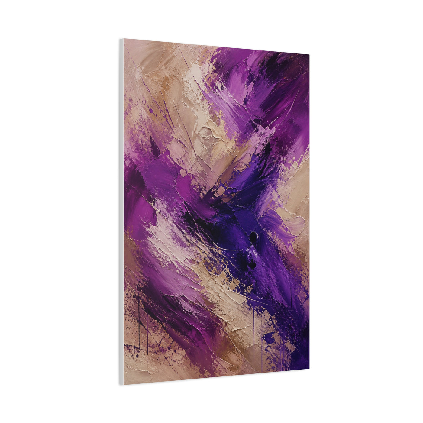Purple Abstract Expressionist Texture Wall Art & Canvas Print