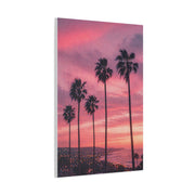 Pink Sunset Palm Coast Wall Art & Canvas Print