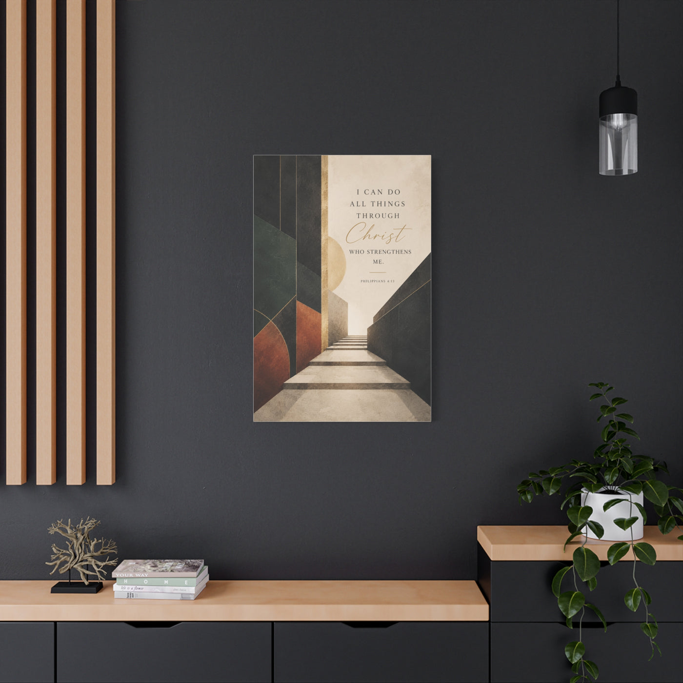 Philippians 4:13 Modern Perspective Scripture Wall Art & Canvas Print