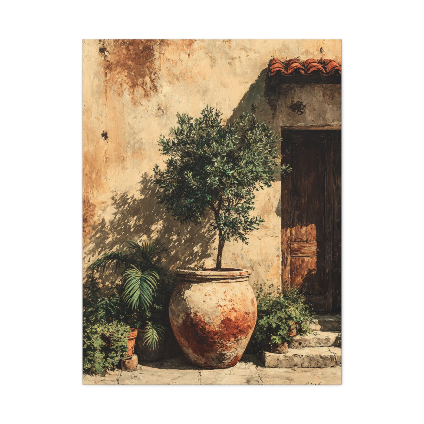 Mediterranean Olive Tree Entrance Wall Art & Canvas Print