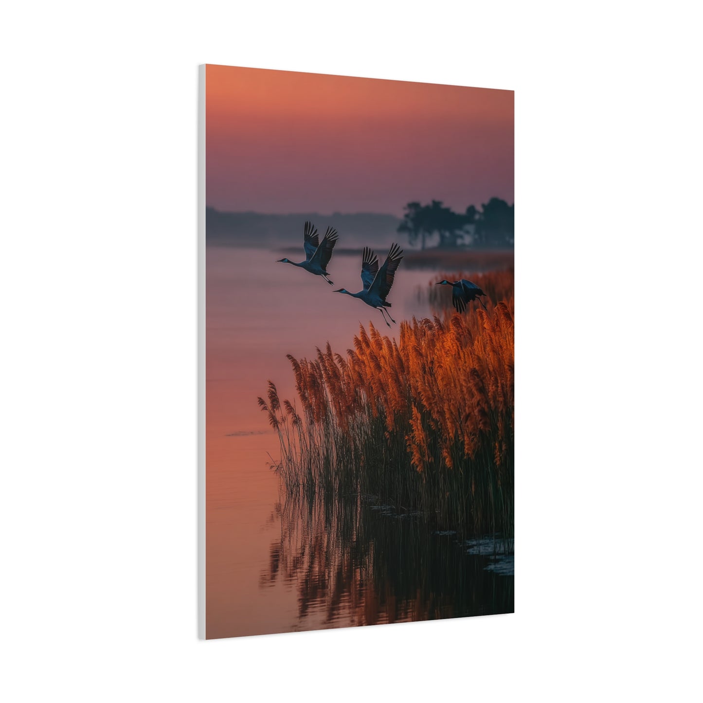 Autumn Marsh Sunrise Geese Wall Art & Canvas Print
