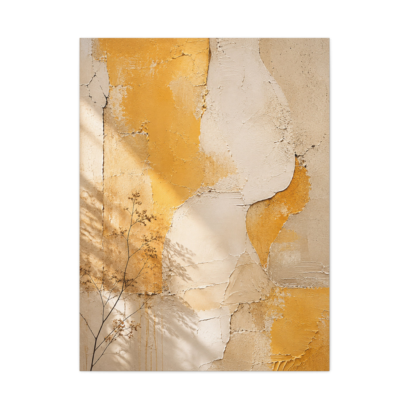 Sunlit Plaster Organic Wall Texture Composition Wall Art & Canvas Print
