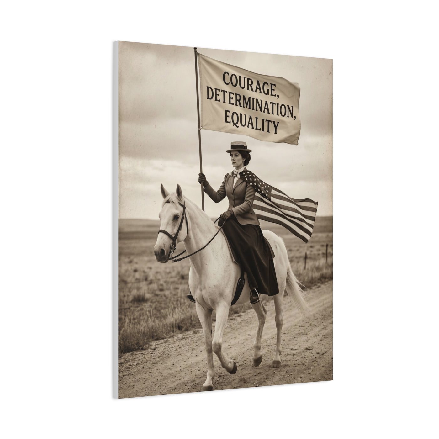 Suffrage Rider Equality Statement Wall Art & Canvas Print