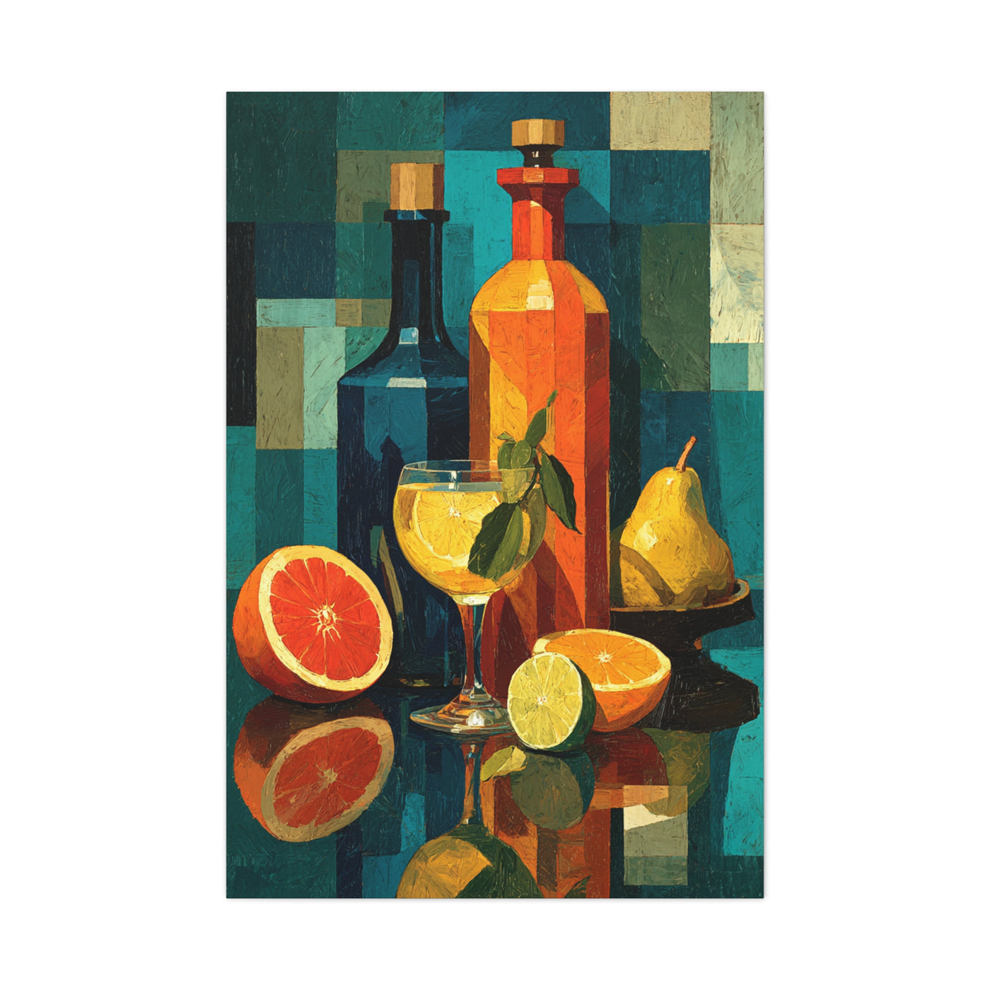 Cubist Dining Still Life Wall Art & Canvas Print