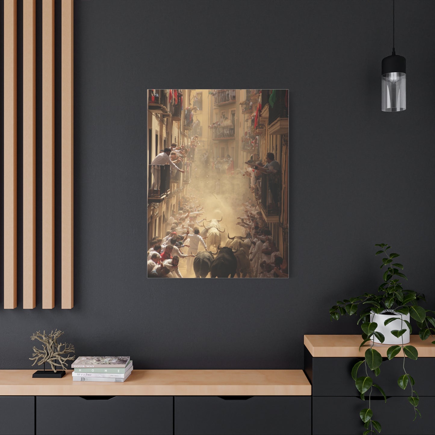 Running of the Bulls Festival Charge Wall Art & Canvas Print